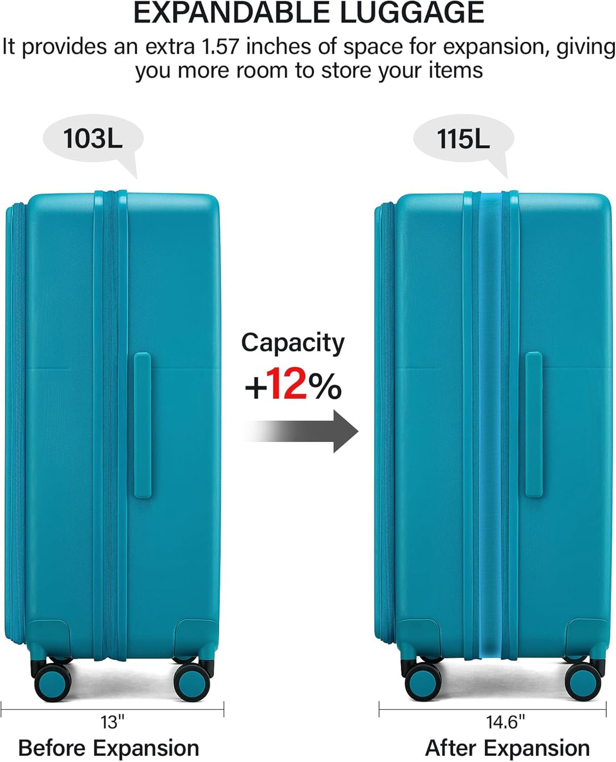 20 Inch Carry On Luggage with Cup Holder and USB Charging Port, Top Opening Hard Shell Suitcase with Wheels, Aluminum Frame Trunk Luggage with TSA Lock & Dividers for Travel, Smoke White