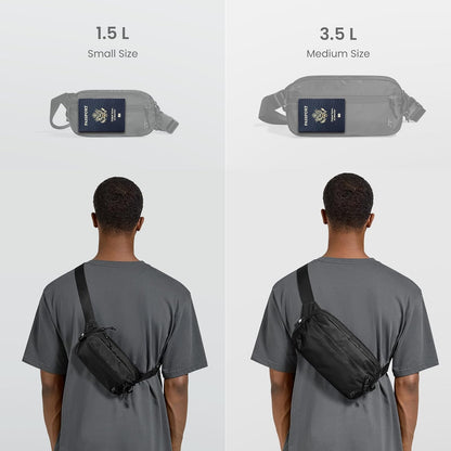 3.5L X-Pac Sling Bag with RFID Blocking Crossbody Pack for Men Women | EDC Minimalist Shoulder Bag, Water-resistant Lightweight Carrying Waist Fanny Pack for Travel, Daily Commute, Hiking, Walking
