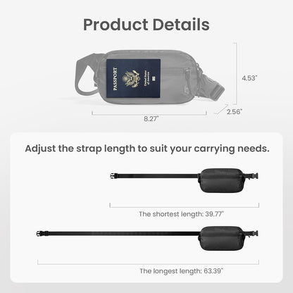 3.5L X-Pac Sling Bag with RFID Blocking Crossbody Pack for Men Women | EDC Minimalist Shoulder Bag, Water-resistant Lightweight Carrying Waist Fanny Pack for Travel, Daily Commute, Hiking, Walking
