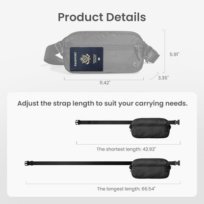 3.5L X-Pac Sling Bag with RFID Blocking Crossbody Pack for Men Women | EDC Minimalist Shoulder Bag, Water-resistant Lightweight Carrying Waist Fanny Pack for Travel, Daily Commute, Hiking, Walking