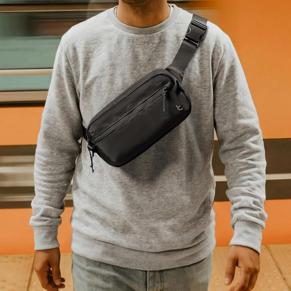 3.5L X-Pac Sling Bag with RFID Blocking Crossbody Pack for Men Women | EDC Minimalist Shoulder Bag, Water-resistant Lightweight Carrying Waist Fanny Pack for Travel, Daily Commute, Hiking, Walking
