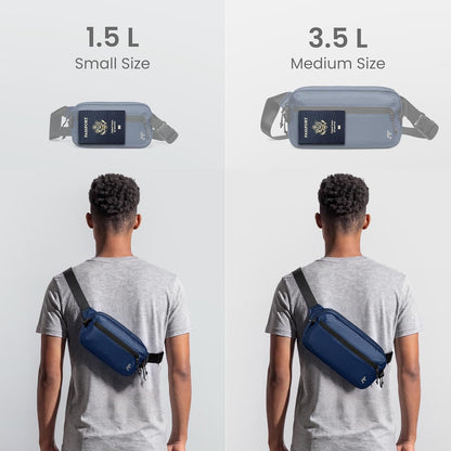 3.5L X-Pac Sling Bag with RFID Blocking Crossbody Pack for Men Women | EDC Minimalist Shoulder Bag, Water-resistant Lightweight Carrying Waist Fanny Pack for Travel, Daily Commute, Hiking, Walking