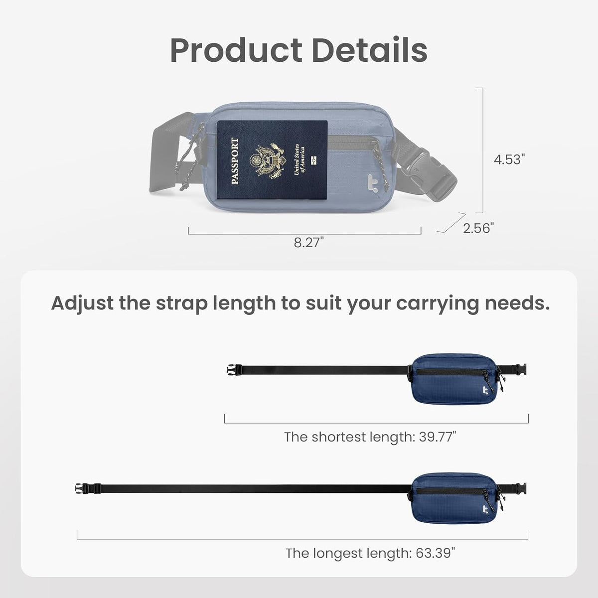 3.5L X-Pac Sling Bag with RFID Blocking Crossbody Pack for Men Women | EDC Minimalist Shoulder Bag, Water-resistant Lightweight Carrying Waist Fanny Pack for Travel, Daily Commute, Hiking, Walking