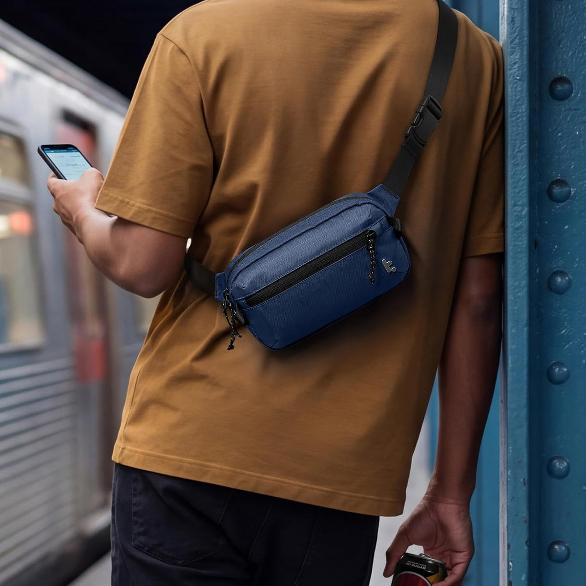 3.5L X-Pac Sling Bag with RFID Blocking Crossbody Pack for Men Women | EDC Minimalist Shoulder Bag, Water-resistant Lightweight Carrying Waist Fanny Pack for Travel, Daily Commute, Hiking, Walking