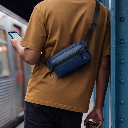 3.5L X-Pac Sling Bag with RFID Blocking Crossbody Pack for Men Women | EDC Minimalist Shoulder Bag, Water-resistant Lightweight Carrying Waist Fanny Pack for Travel, Daily Commute, Hiking, Walking