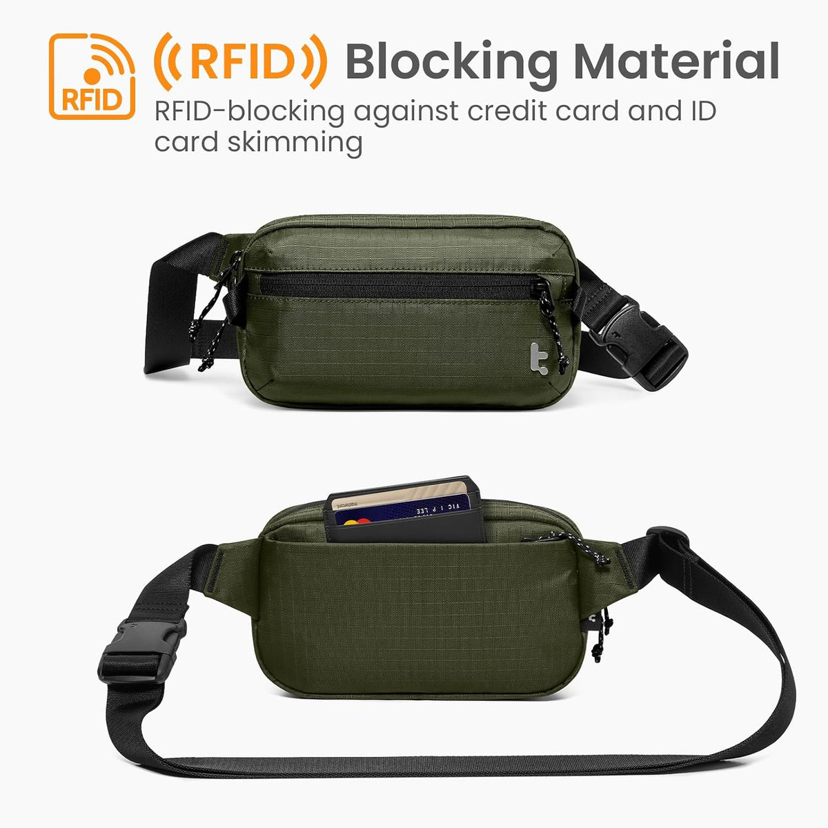 3.5L X-Pac Sling Bag with RFID Blocking Crossbody Pack for Men Women | EDC Minimalist Shoulder Bag, Water-resistant Lightweight Carrying Waist Fanny Pack for Travel, Daily Commute, Hiking, Walking