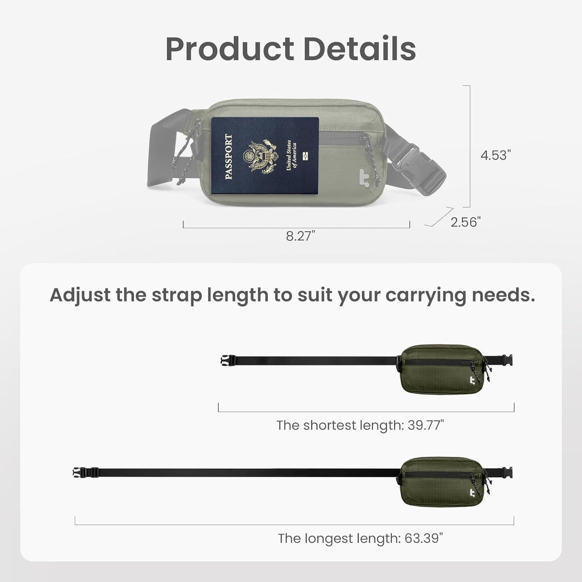3.5L X-Pac Sling Bag with RFID Blocking Crossbody Pack for Men Women | EDC Minimalist Shoulder Bag, Water-resistant Lightweight Carrying Waist Fanny Pack for Travel, Daily Commute, Hiking, Walking