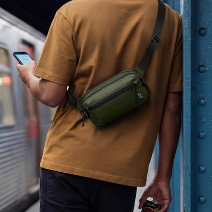 3.5L X-Pac Sling Bag with RFID Blocking Crossbody Pack for Men Women | EDC Minimalist Shoulder Bag, Water-resistant Lightweight Carrying Waist Fanny Pack for Travel, Daily Commute, Hiking, Walking