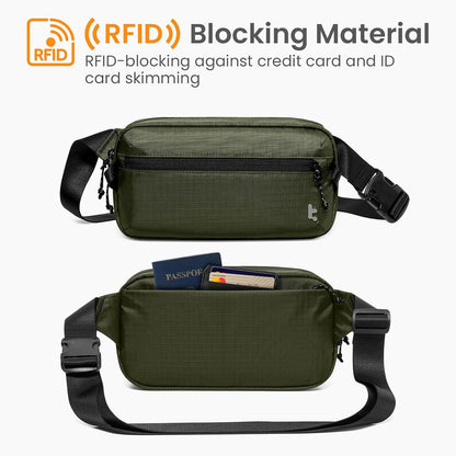 3.5L X-Pac Sling Bag with RFID Blocking Crossbody Pack for Men Women | EDC Minimalist Shoulder Bag, Water-resistant Lightweight Carrying Waist Fanny Pack for Travel, Daily Commute, Hiking, Walking
