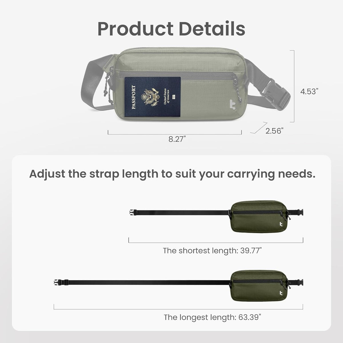 3.5L X-Pac Sling Bag with RFID Blocking Crossbody Pack for Men Women | EDC Minimalist Shoulder Bag, Water-resistant Lightweight Carrying Waist Fanny Pack for Travel, Daily Commute, Hiking, Walking