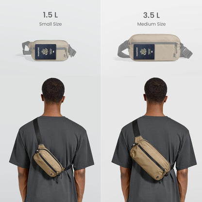 3.5L X-Pac Sling Bag with RFID Blocking Crossbody Pack for Men Women | EDC Minimalist Shoulder Bag, Water-resistant Lightweight Carrying Waist Fanny Pack for Travel, Daily Commute, Hiking, Walking