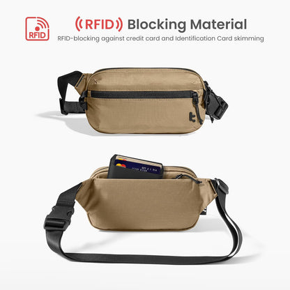 3.5L X-Pac Sling Bag with RFID Blocking Crossbody Pack for Men Women | EDC Minimalist Shoulder Bag, Water-resistant Lightweight Carrying Waist Fanny Pack for Travel, Daily Commute, Hiking, Walking