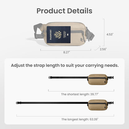 3.5L X-Pac Sling Bag with RFID Blocking Crossbody Pack for Men Women | EDC Minimalist Shoulder Bag, Water-resistant Lightweight Carrying Waist Fanny Pack for Travel, Daily Commute, Hiking, Walking