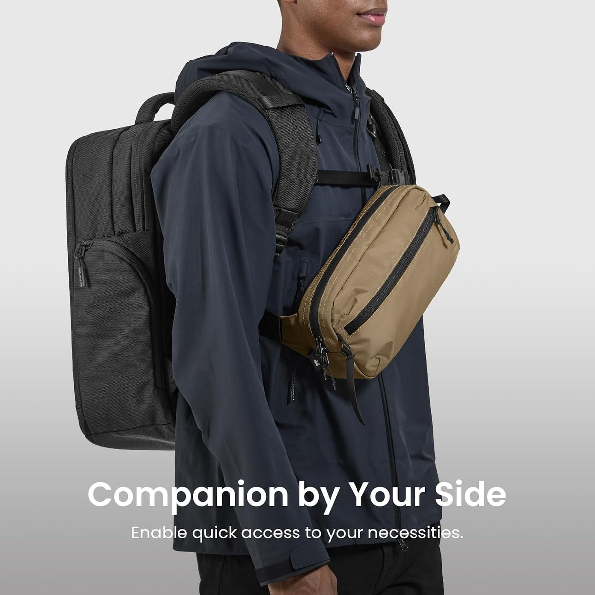 3.5L X-Pac Sling Bag with RFID Blocking Crossbody Pack for Men Women | EDC Minimalist Shoulder Bag, Water-resistant Lightweight Carrying Waist Fanny Pack for Travel, Daily Commute, Hiking, Walking