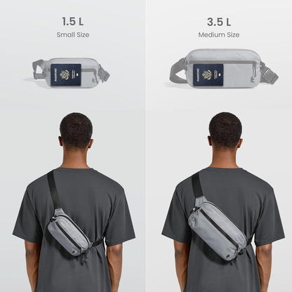 3.5L X-Pac Sling Bag with RFID Blocking Crossbody Pack for Men Women | EDC Minimalist Shoulder Bag, Water-resistant Lightweight Carrying Waist Fanny Pack for Travel, Daily Commute, Hiking, Walking