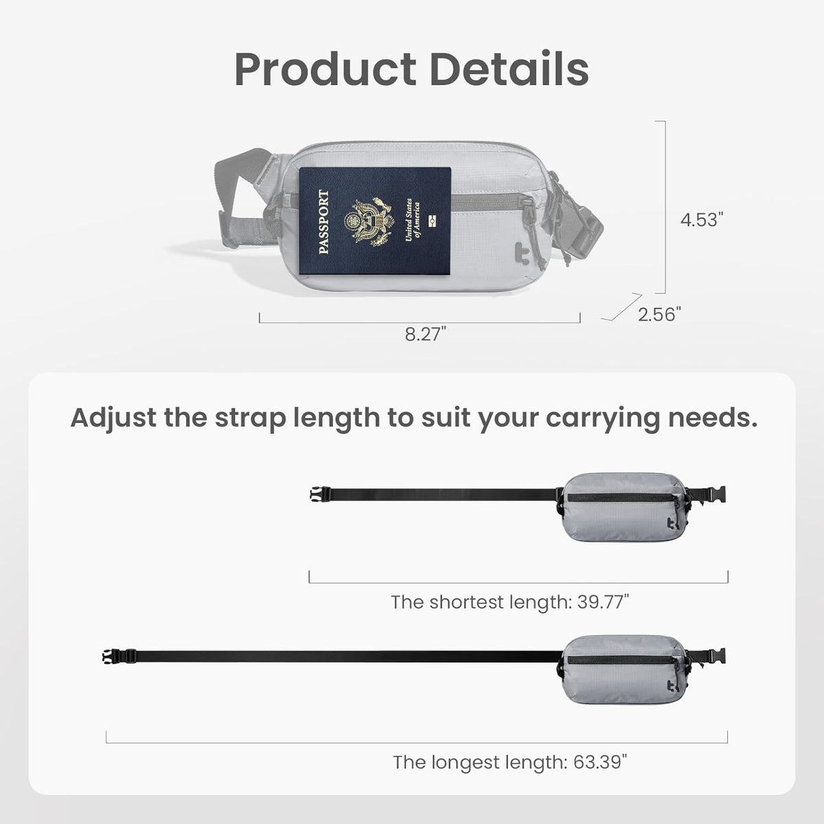 3.5L X-Pac Sling Bag with RFID Blocking Crossbody Pack for Men Women | EDC Minimalist Shoulder Bag, Water-resistant Lightweight Carrying Waist Fanny Pack for Travel, Daily Commute, Hiking, Walking