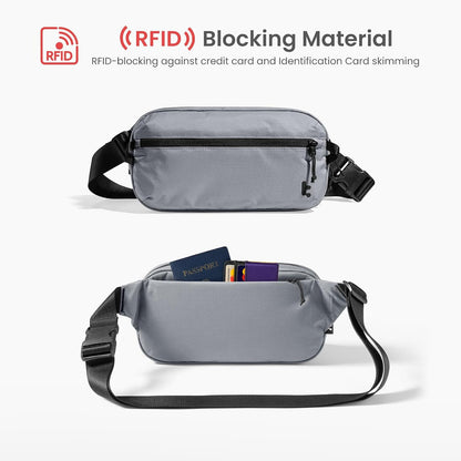 3.5L X-Pac Sling Bag with RFID Blocking Crossbody Pack for Men Women | EDC Minimalist Shoulder Bag, Water-resistant Lightweight Carrying Waist Fanny Pack for Travel, Daily Commute, Hiking, Walking