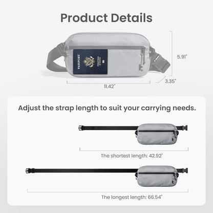 3.5L X-Pac Sling Bag with RFID Blocking Crossbody Pack for Men Women | EDC Minimalist Shoulder Bag, Water-resistant Lightweight Carrying Waist Fanny Pack for Travel, Daily Commute, Hiking, Walking