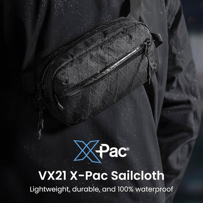3.5L X-Pac Sling Bag with RFID Blocking Crossbody Pack for Men Women | EDC Minimalist Shoulder Bag, Water-resistant Lightweight Carrying Waist Fanny Pack for Travel, Daily Commute, Hiking, Walking
