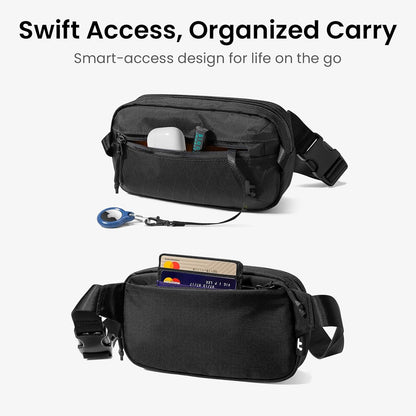 3.5L X-Pac Sling Bag with RFID Blocking Crossbody Pack for Men Women | EDC Minimalist Shoulder Bag, Water-resistant Lightweight Carrying Waist Fanny Pack for Travel, Daily Commute, Hiking, Walking
