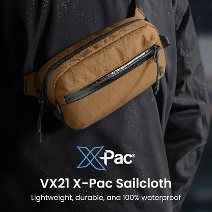3.5L X-Pac Sling Bag with RFID Blocking Crossbody Pack for Men Women | EDC Minimalist Shoulder Bag, Water-resistant Lightweight Carrying Waist Fanny Pack for Travel, Daily Commute, Hiking, Walking