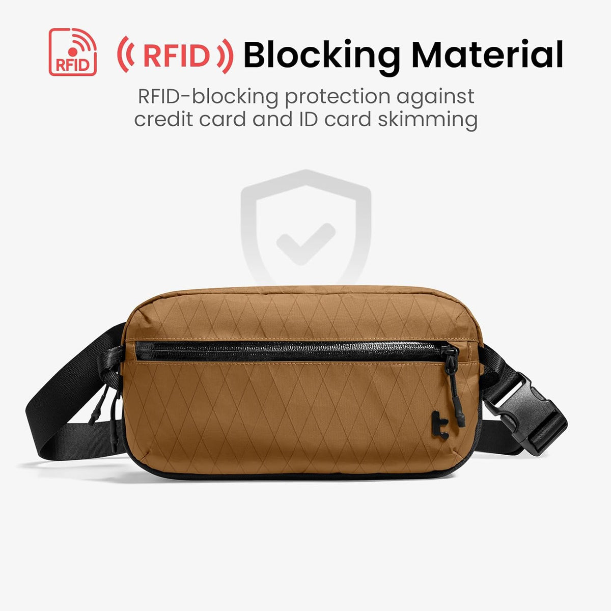 3.5L X-Pac Sling Bag with RFID Blocking Crossbody Pack for Men Women | EDC Minimalist Shoulder Bag, Water-resistant Lightweight Carrying Waist Fanny Pack for Travel, Daily Commute, Hiking, Walking