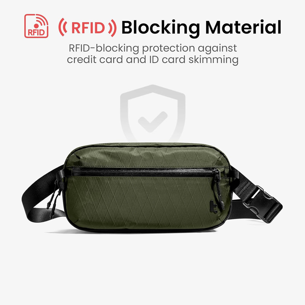 3.5L X-Pac Sling Bag with RFID Blocking Crossbody Pack for Men Women | EDC Minimalist Shoulder Bag, Water-resistant Lightweight Carrying Waist Fanny Pack for Travel, Daily Commute, Hiking, Walking