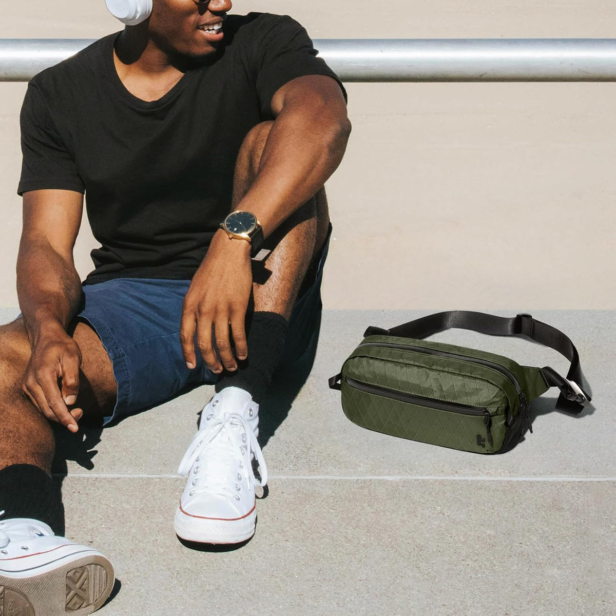 3.5L X-Pac Sling Bag with RFID Blocking Crossbody Pack for Men Women | EDC Minimalist Shoulder Bag, Water-resistant Lightweight Carrying Waist Fanny Pack for Travel, Daily Commute, Hiking, Walking