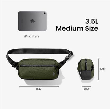3.5L X-Pac Sling Bag with RFID Blocking Crossbody Pack for Men Women | EDC Minimalist Shoulder Bag, Water-resistant Lightweight Carrying Waist Fanny Pack for Travel, Daily Commute, Hiking, Walking