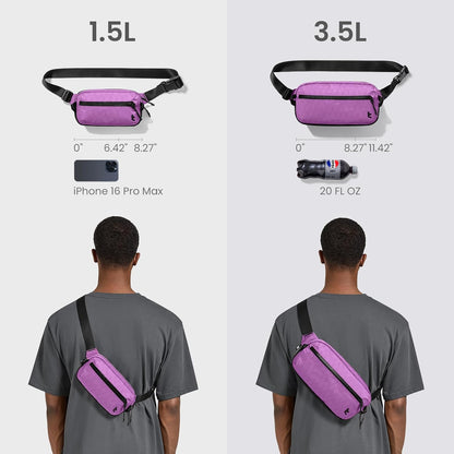 3.5L X-Pac Sling Bag with RFID Blocking Crossbody Pack for Men Women | EDC Minimalist Shoulder Bag, Water-resistant Lightweight Carrying Waist Fanny Pack for Travel, Daily Commute, Hiking, Walking