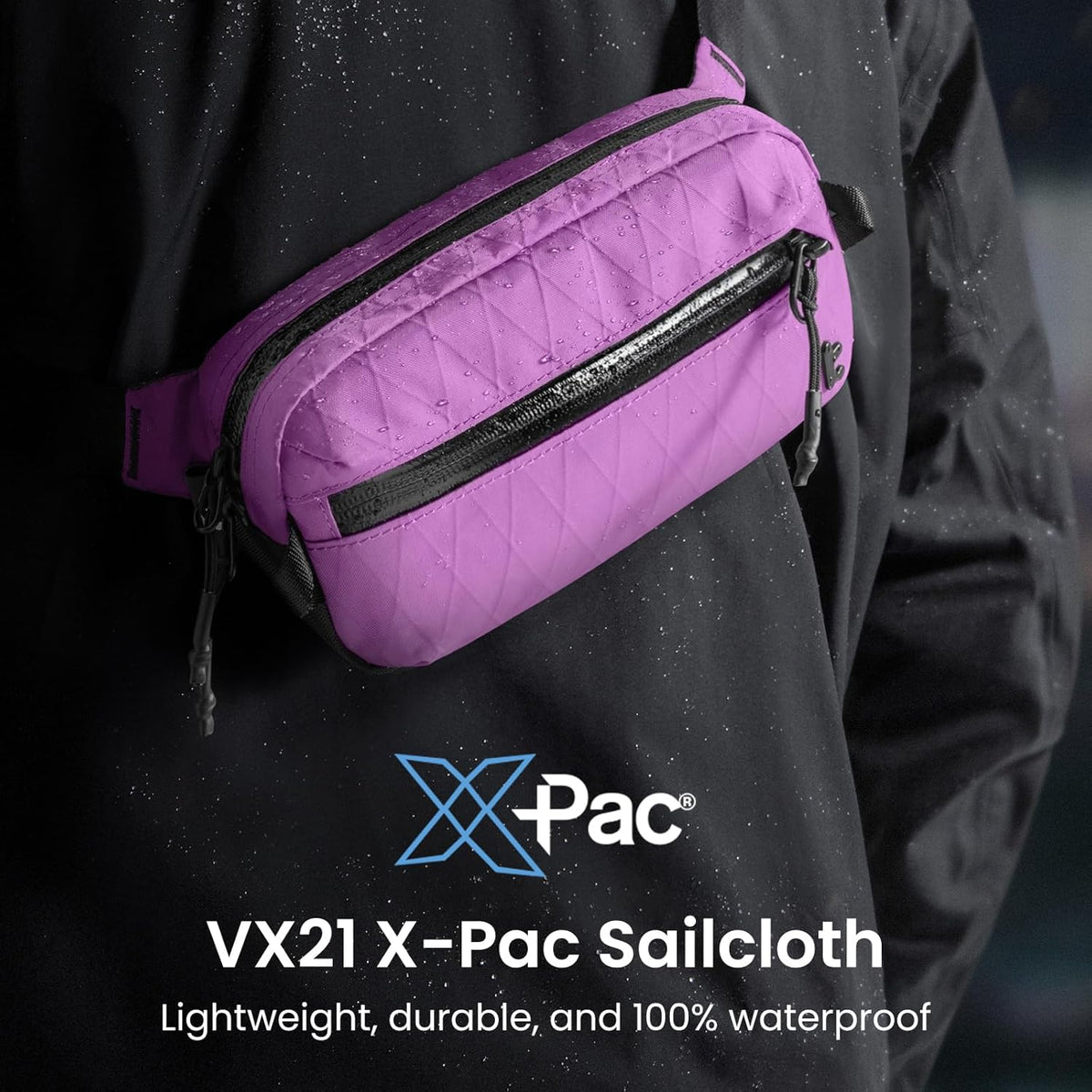 3.5L X-Pac Sling Bag with RFID Blocking Crossbody Pack for Men Women | EDC Minimalist Shoulder Bag, Water-resistant Lightweight Carrying Waist Fanny Pack for Travel, Daily Commute, Hiking, Walking