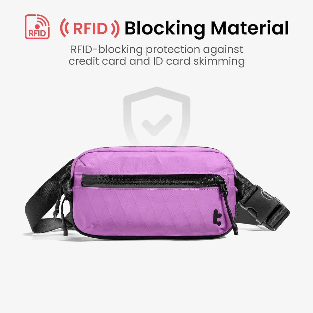 3.5L X-Pac Sling Bag with RFID Blocking Crossbody Pack for Men Women | EDC Minimalist Shoulder Bag, Water-resistant Lightweight Carrying Waist Fanny Pack for Travel, Daily Commute, Hiking, Walking
