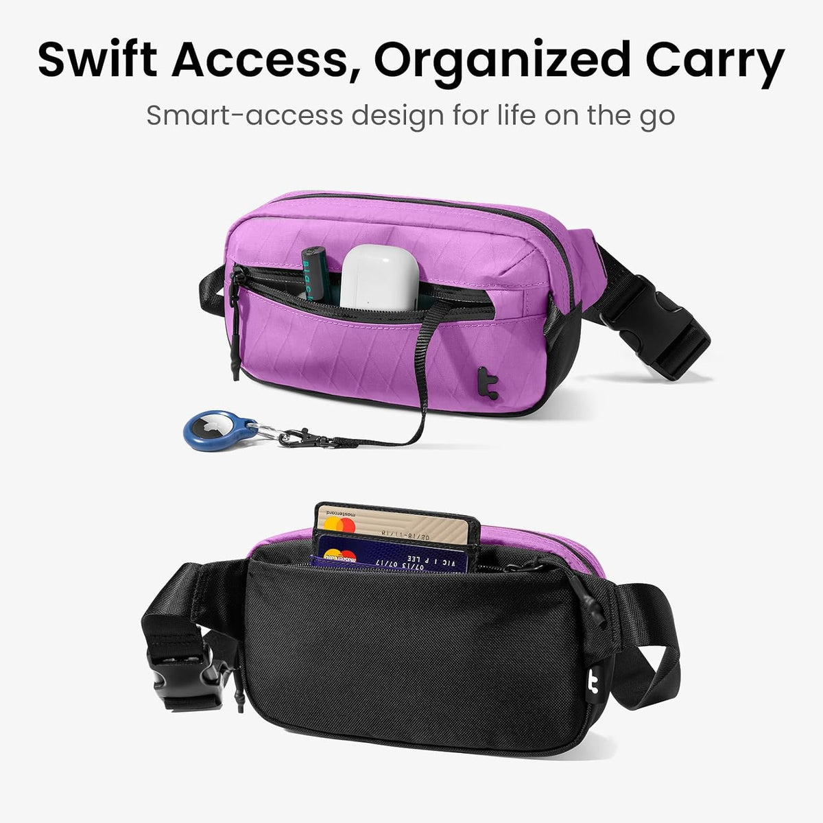 3.5L X-Pac Sling Bag with RFID Blocking Crossbody Pack for Men Women | EDC Minimalist Shoulder Bag, Water-resistant Lightweight Carrying Waist Fanny Pack for Travel, Daily Commute, Hiking, Walking