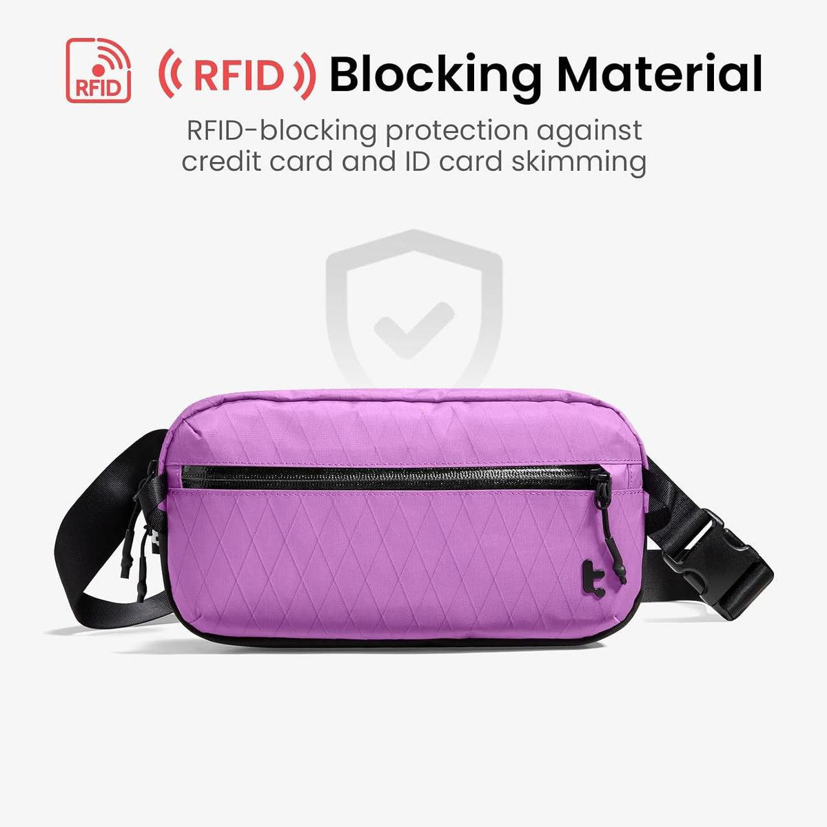 3.5L X-Pac Sling Bag with RFID Blocking Crossbody Pack for Men Women | EDC Minimalist Shoulder Bag, Water-resistant Lightweight Carrying Waist Fanny Pack for Travel, Daily Commute, Hiking, Walking