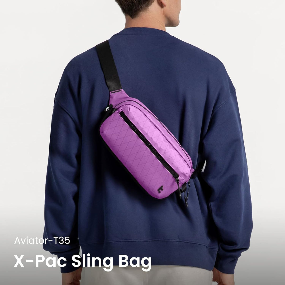 3.5L X-Pac Sling Bag with RFID Blocking Crossbody Pack for Men Women | EDC Minimalist Shoulder Bag, Water-resistant Lightweight Carrying Waist Fanny Pack for Travel, Daily Commute, Hiking, Walking