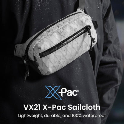 3.5L X-Pac Sling Bag with RFID Blocking Crossbody Pack for Men Women | EDC Minimalist Shoulder Bag, Water-resistant Lightweight Carrying Waist Fanny Pack for Travel, Daily Commute, Hiking, Walking