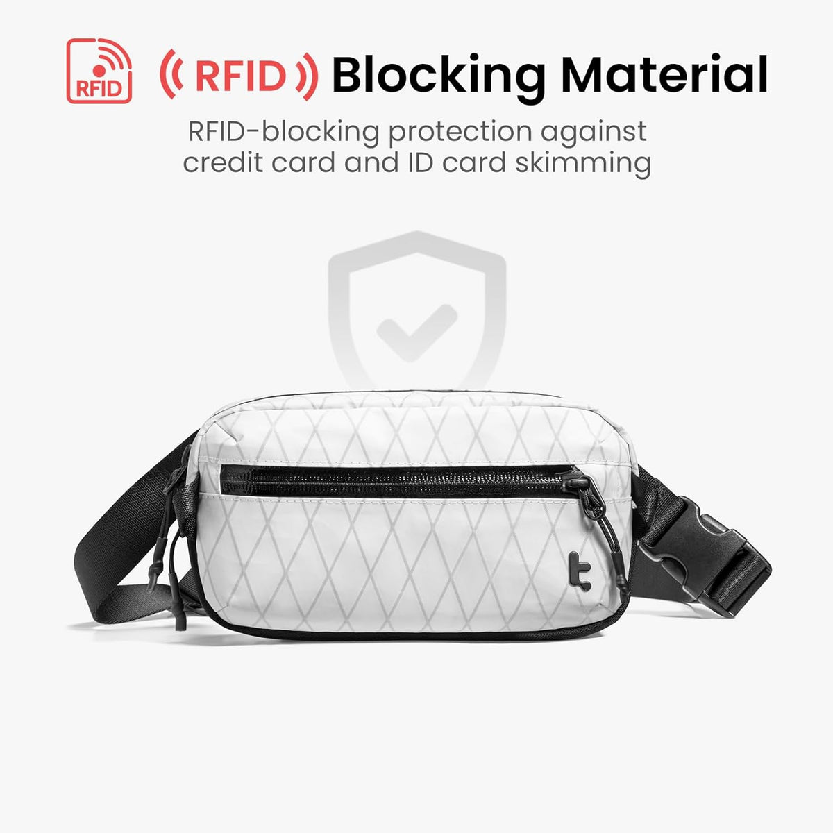 3.5L X-Pac Sling Bag with RFID Blocking Crossbody Pack for Men Women | EDC Minimalist Shoulder Bag, Water-resistant Lightweight Carrying Waist Fanny Pack for Travel, Daily Commute, Hiking, Walking