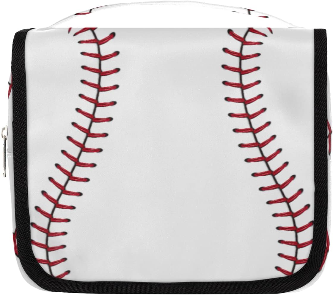 Travel Hanging Toiletry Bag for Women Men Baseball Cosmetic Bag Waterproof Makeup Organizer for Accessories, Shampoo, Full Sized Container, Toiletries for Bathroom Shower