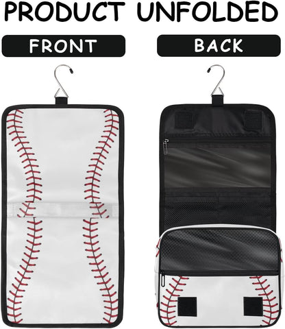 Travel Hanging Toiletry Bag for Women Men Baseball Cosmetic Bag Waterproof Makeup Organizer for Accessories, Shampoo, Full Sized Container, Toiletries for Bathroom Shower