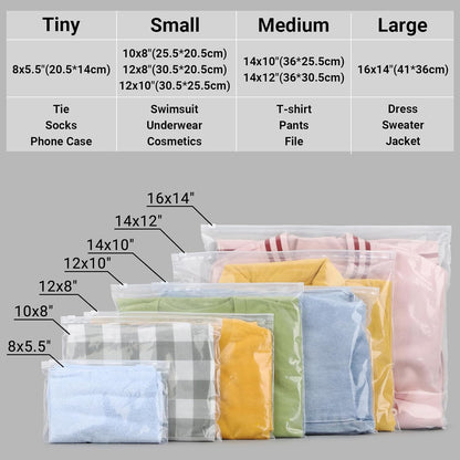 Frosted Zipper Bags for Clothes 25pcs, Plastic Shirt Bags for Packaging T-Shirt, Swimsuit, Bikini, Bathing Suit, 3 Mil, 9.8x7.8" with Vent Holes and Reinforced Sides
