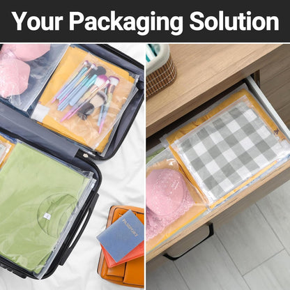 Frosted Zipper Bags for Clothes 25pcs, Plastic Shirt Bags for Packaging T-Shirt, Swimsuit, Bikini, Bathing Suit, 3 Mil, 9.8x7.8" with Vent Holes and Reinforced Sides