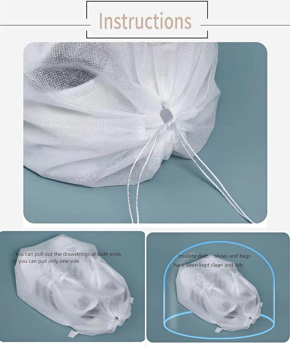 Gladiolus hybridus 30 eco-friendly travel shoe bag storage bags, non-woven breathable dust-proof with rope, suitable for storing shoes and isolate dust keep bags clean tidy (11.8in X 15.74in)