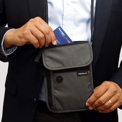 Passport Holder Men & Women RFID Blocking Hidden Travel Neck Wallet Stash Pouch