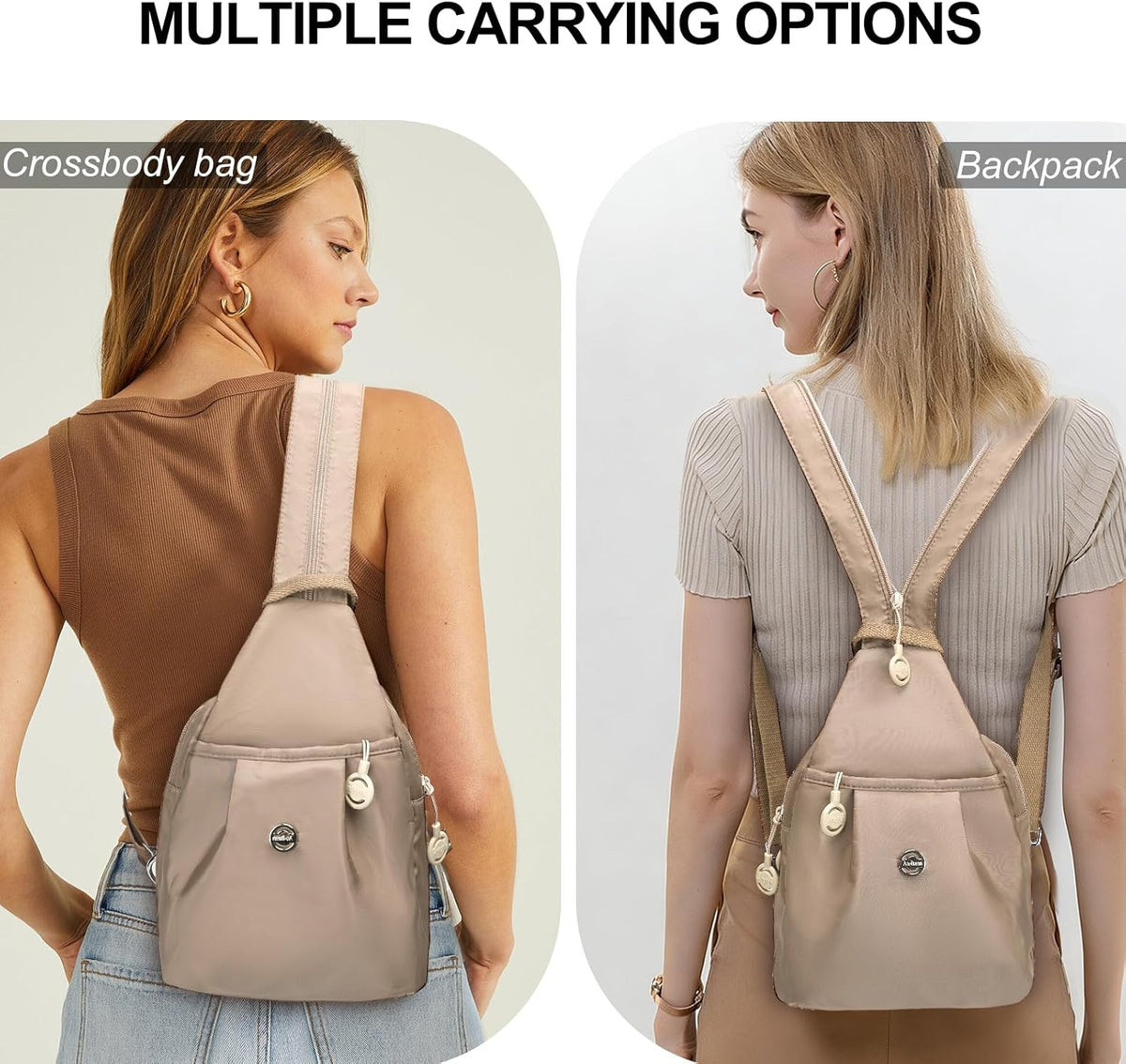 Convertible Backpack,Sling Bags for Women 3 in 1 Anti-theft Travel Tote Bag,Crossbody Back Pack Purse Frontaley Commuter Convenient Bag