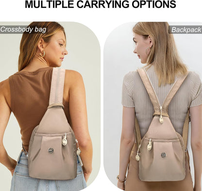 Convertible Backpack,Sling Bags for Women 3 in 1 Anti-theft Travel Tote Bag,Crossbody Back Pack Purse Frontaley Commuter Convenient Bag
