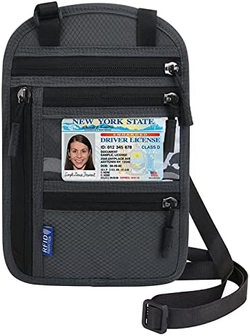 Passport Holder for Travel, RFID Travel Pouch Neck Wallet, Waterproof Passport Wallet for Women and Men, Black