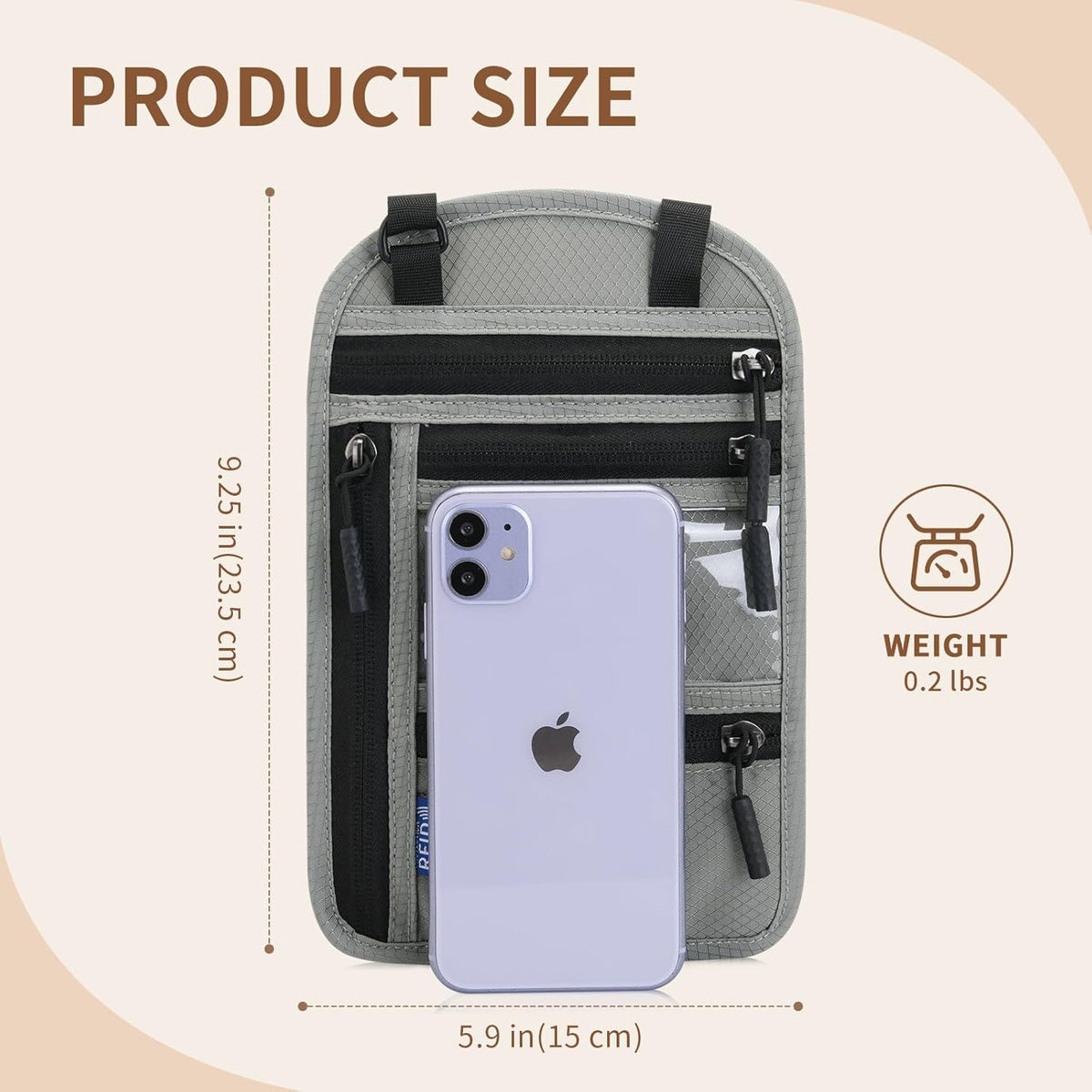 Passport Holder for Travel, RFID Travel Pouch Neck Wallet, Waterproof Passport Wallet for Women and Men, Black