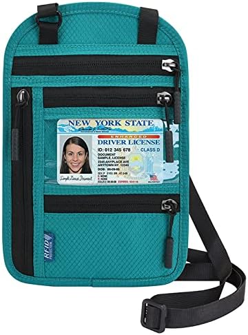 Passport Holder for Travel, RFID Travel Pouch Neck Wallet, Waterproof Passport Wallet for Women and Men, Black