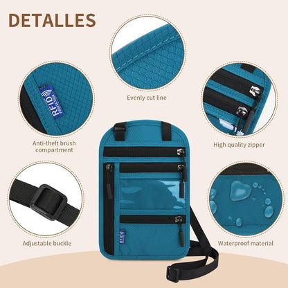 Passport Holder for Travel, RFID Travel Pouch Neck Wallet, Waterproof Passport Wallet for Women and Men, Black