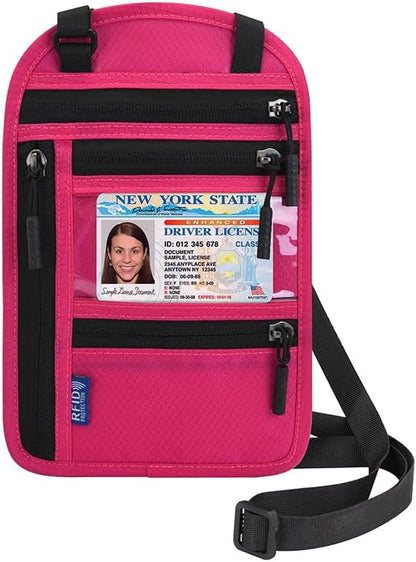 Passport Holder for Travel, RFID Travel Pouch Neck Wallet, Waterproof Passport Wallet for Women and Men, Black